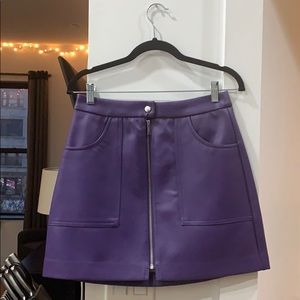 Stradivarius purple faux leather mini, size 6